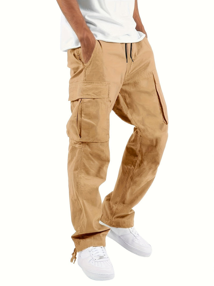 Oversized Cargo Pants for Men with Multiple Pockets, Comfortable Fit and Durable Cotton Blend Trousers
