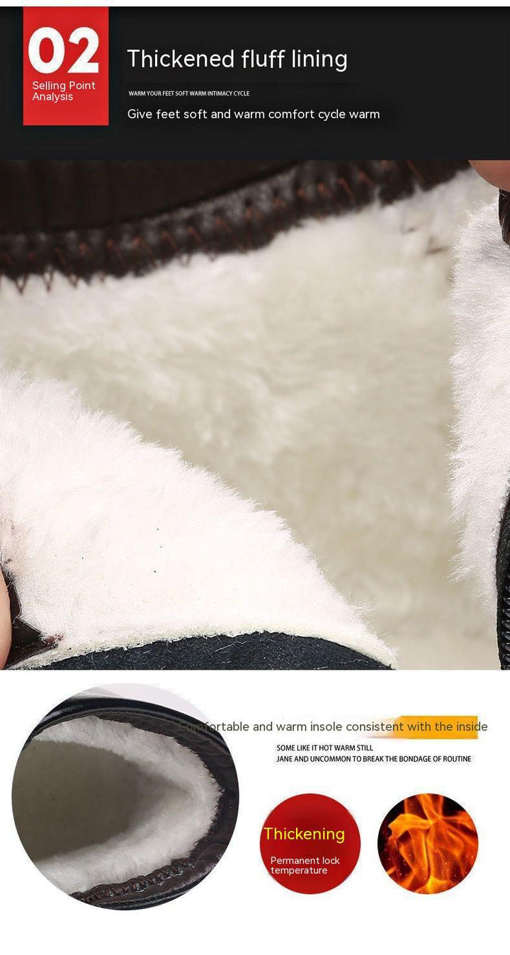 Warm Cozy Mens Ankle Boots - Cap Toe, PU Leather, Winter