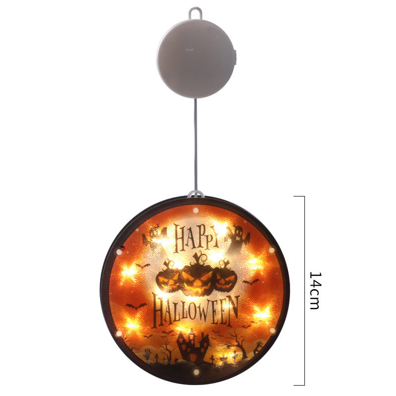 Halloween LED Lantern 160mm PVC Decor, IP44 Spooky Glow
