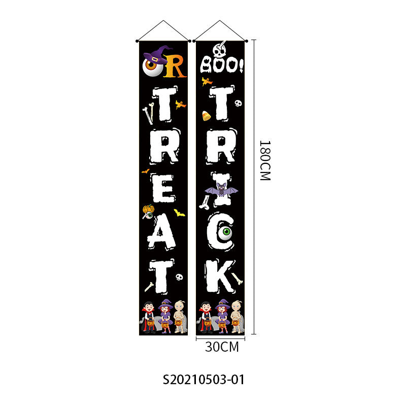 Halloween Doorway Banners Pair Oxford Cloth 180x30cm