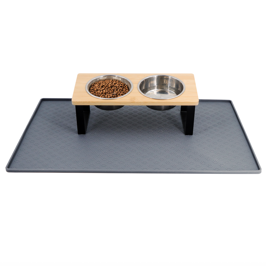 Dog Feeder Mat Non Slip With Raised Edges 15.5 x 23.5 Inches Fall 2025 Pet Essential Keeps Floors Clean