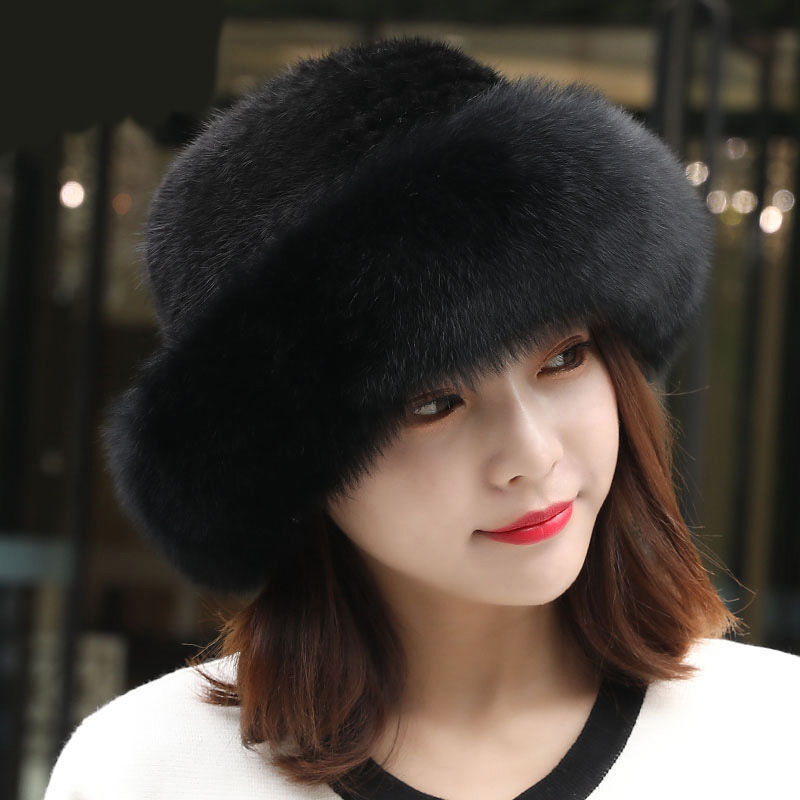 Warm Cozy Women’s Winter Hat - Rounded Crown, Faux Fur