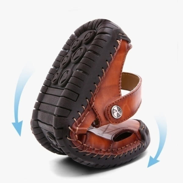 Comfortable Orthopedic Sandals with Non-Slip Rubber Sole and Breathable Mesh Upper, Closed Toe Gladiator Design