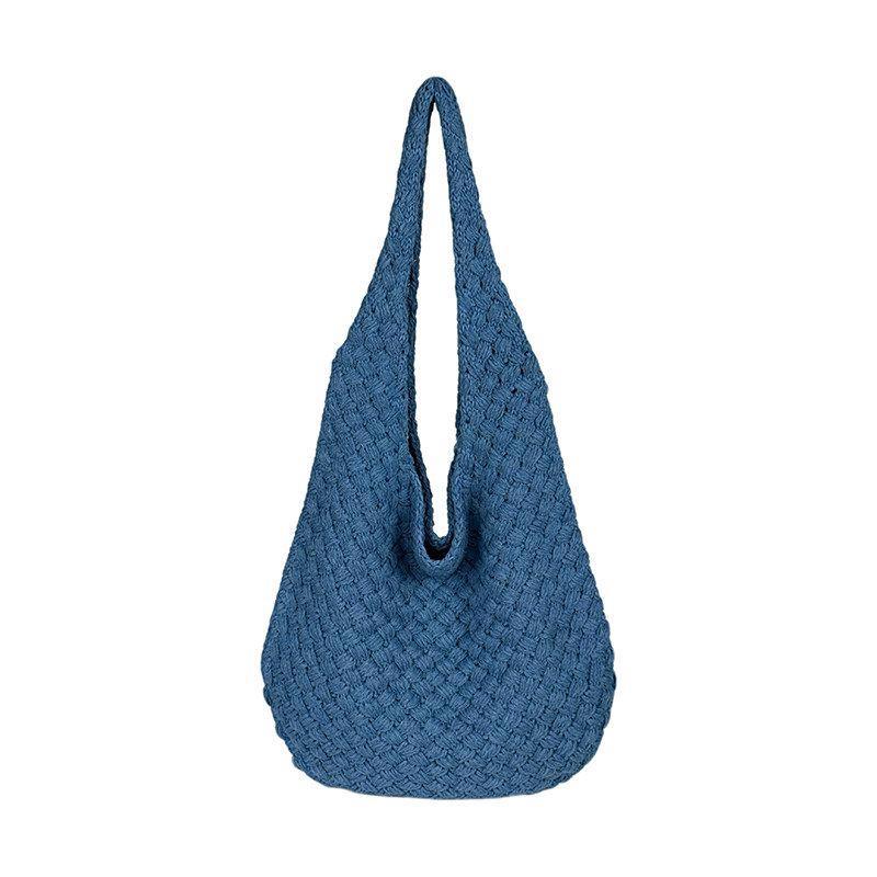 Soft women’s knitted tote bag – textured cross-border trend, knitted, everyday wear