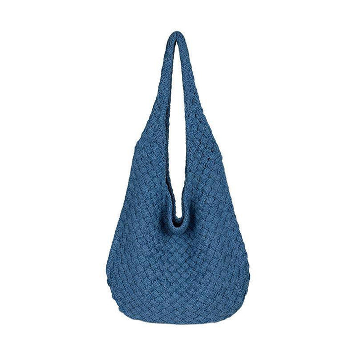 Soft women’s knitted tote bag – textured cross-border trend, knitted, everyday wear