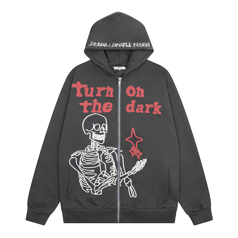 Oversized Men’s Hooded Cardigan - Zip, Cotton, Autumn
