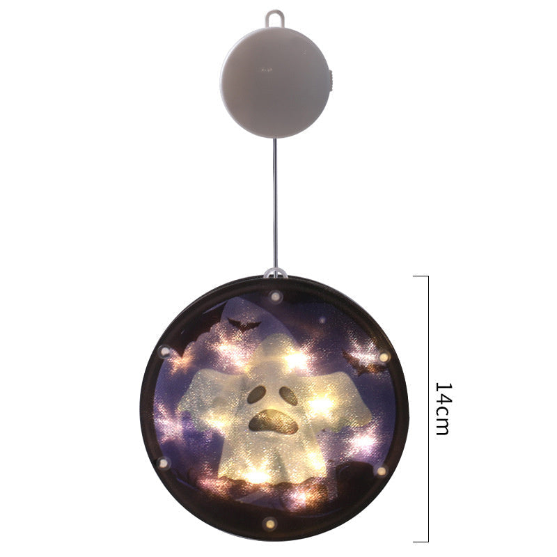 Halloween LED Lantern 160mm PVC Decor, IP44 Spooky Glow