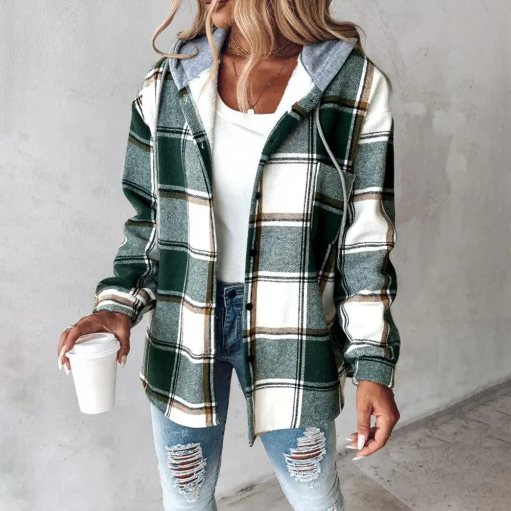 Lightweight Cozy Womens Hoodie - Button Front Knit, Casual