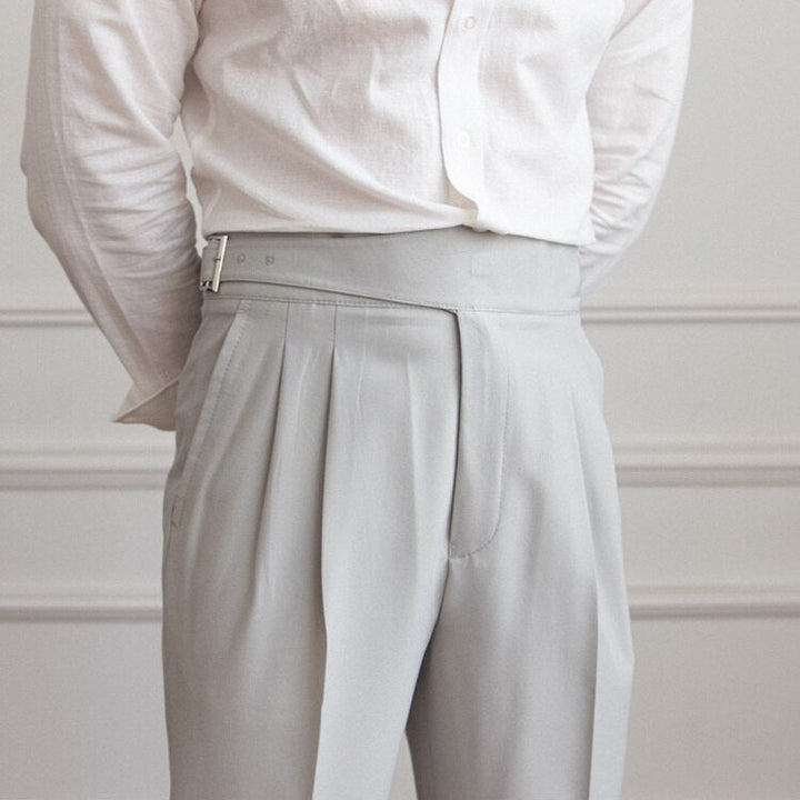 Stylish Loop Detail Pants for Modern Silhouette, Comfortable Fit, Versatile for Casual and Semi-Formal Wear