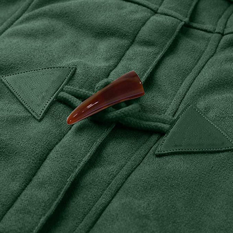 Warm Womens Winter Jacket - Hooded Mid-Thigh, Suede