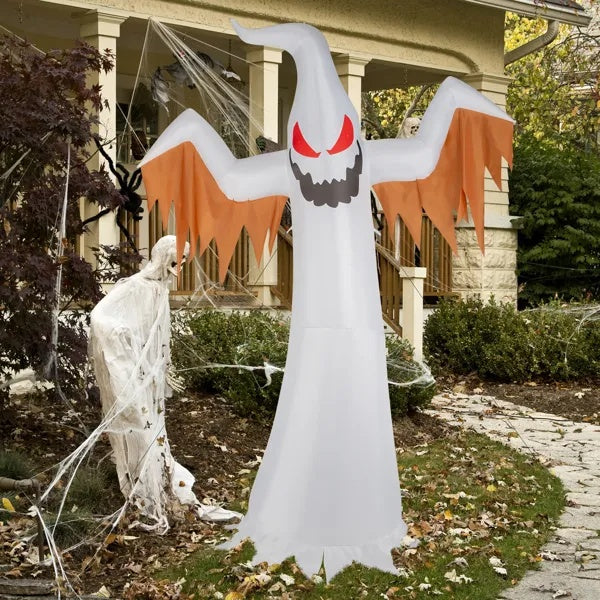Inflatable 12ft Ghost LED Flames Flashing Eyes Halloween