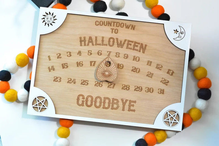 Halloween Countdown Calendar Rustic Wall Decor 2025