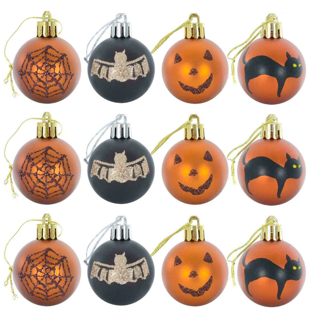 Halloween Ornaments 6cm Matte Balls Hanging Porch Decor