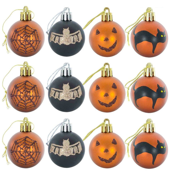 Halloween Ornaments 6cm Matte Balls Hanging Porch Decor