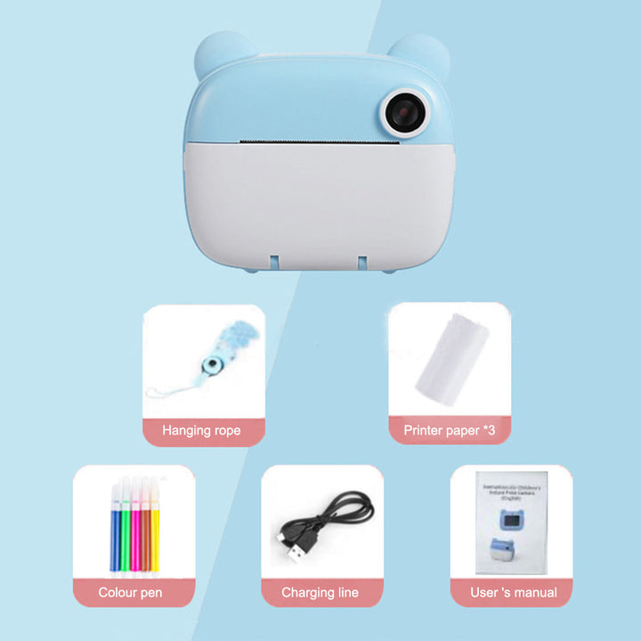 Kid Instant Print Camera - Fun Photography for Kids, Lightweight, Easy to Use, Black &amp; White Prints