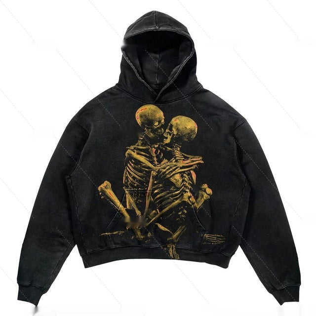 Warm Relaxed Hoodie - Cropped Pullover Polyester Streetwear