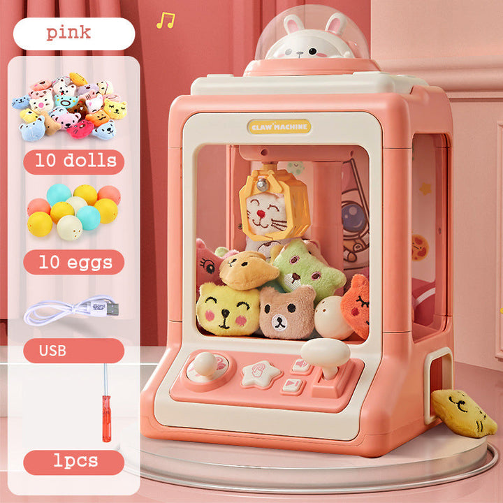 Mini Claw Crane Toy Machine for Kids - Coin Operated Plush Grabber Game with Lights &amp; Music