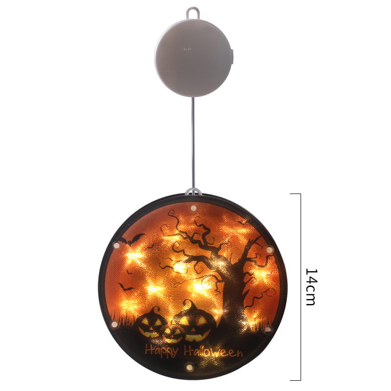 Halloween LED Lantern 160mm PVC Decor, IP44 Spooky Glow