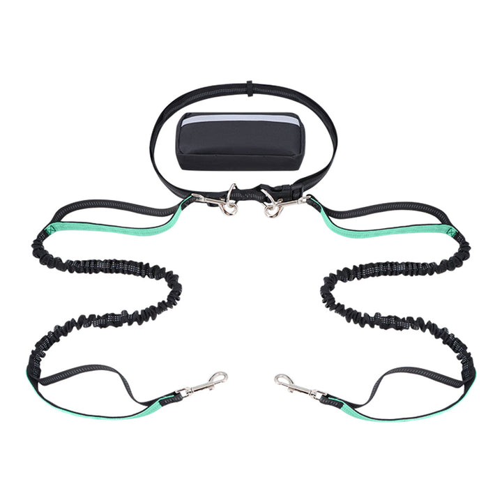 Dog Leash Double-Handle Hands-Free Bungee Reflective Walking Leash Fall 2025 Safe Control