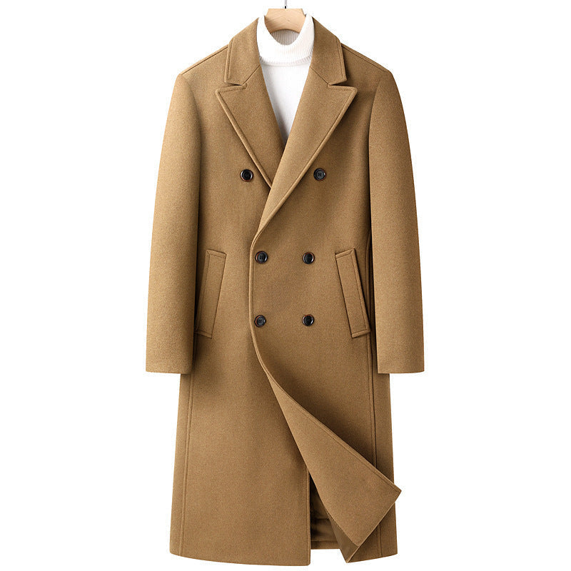 Warm Structured Overknee Wool Coat - Double Breasted, Winter