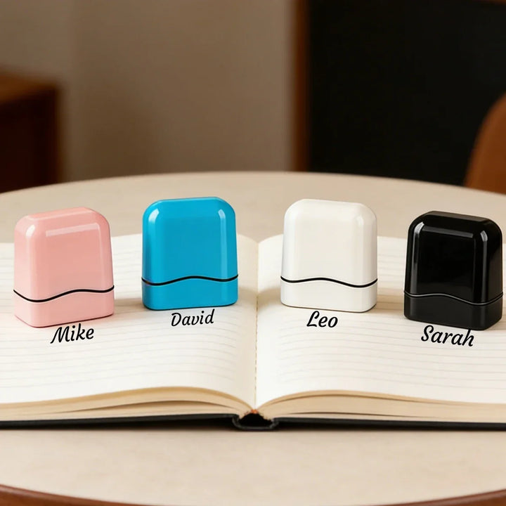 Personalized Custom Name Rubber Stamp + 100 Stickers – Self-Signing Stationery Set 2026
