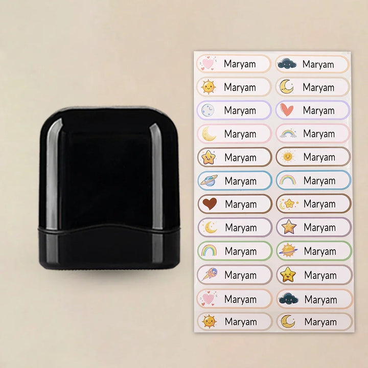 Personalized Custom Name Rubber Stamp + 100 Stickers – Self-Signing Stationery Set 2026