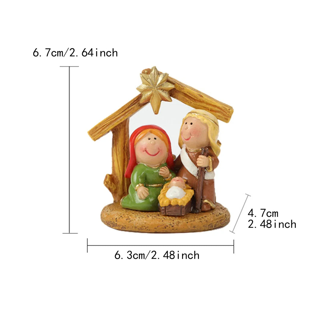 Nativity Scene Resin Figurine Holy Family Christmas Ornament For Desk Or Shelf Holiday Decor 2025 Gift