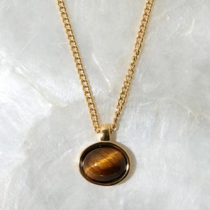 Layered Gold Tone Necklace Set With Resin Stone Pendants Boho Statement Jewelry Gift Idea Fall 2026