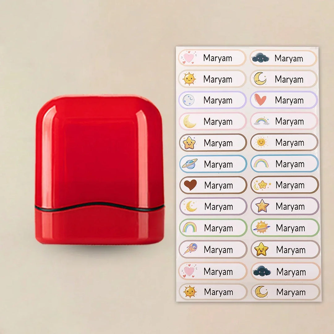 Personalized Custom Name Rubber Stamp + 100 Stickers – Self-Signing Stationery Set 2026