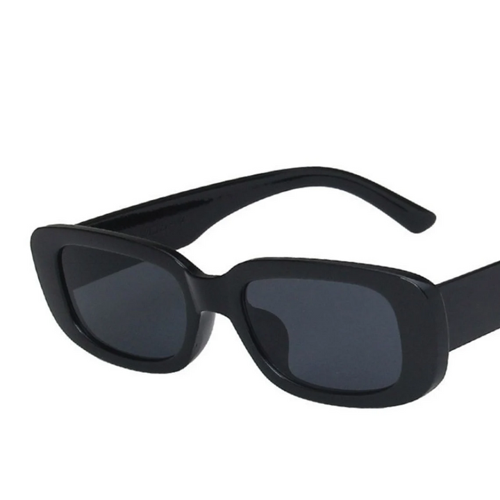 Breathable women’s retro sunglasses – rectangular frame, UV400 protection, for summer outings