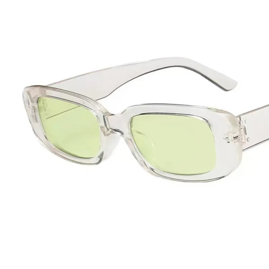 Breathable women’s retro sunglasses – rectangular frame, UV400 protection, for summer outings