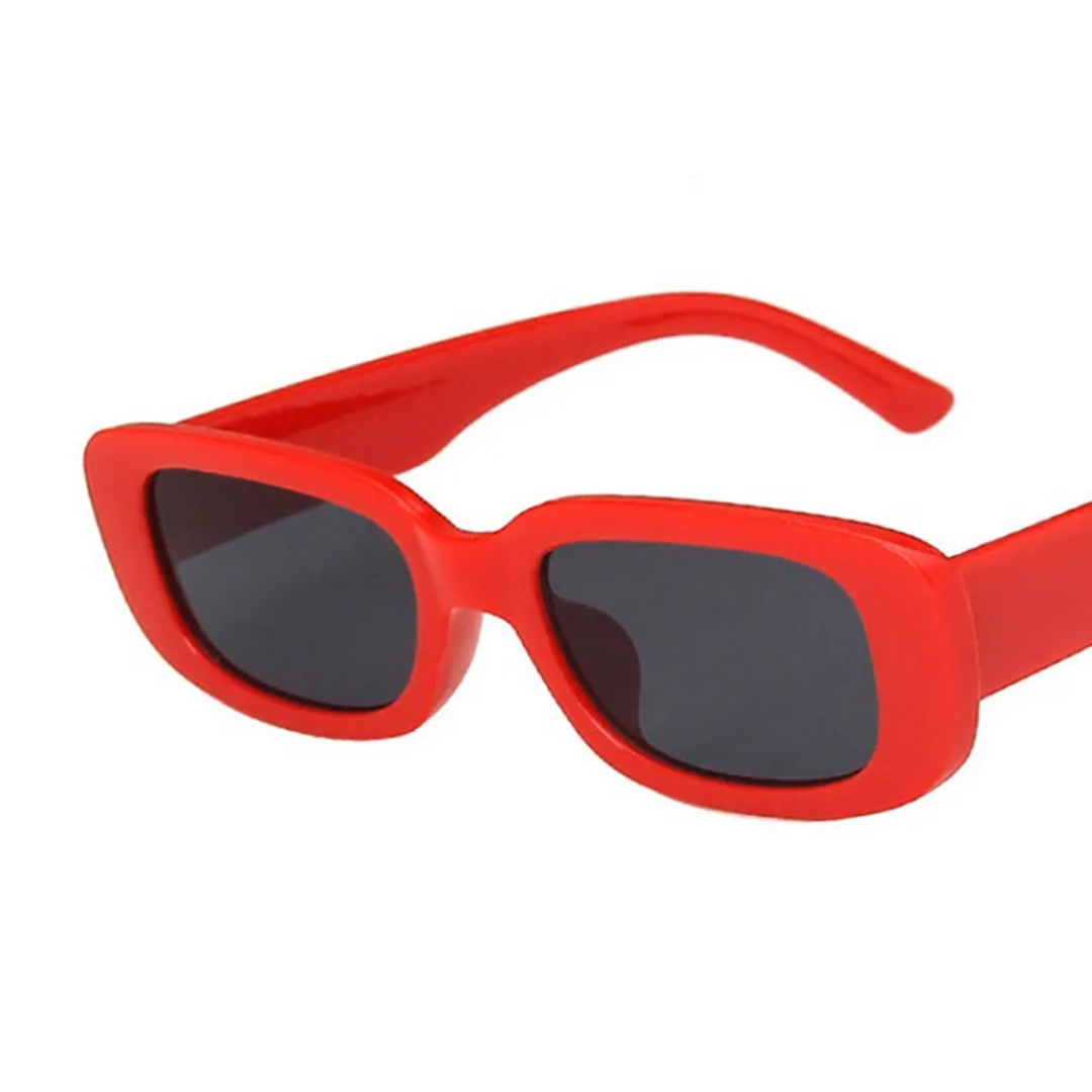 Breathable women’s retro sunglasses – rectangular frame, UV400 protection, for summer outings