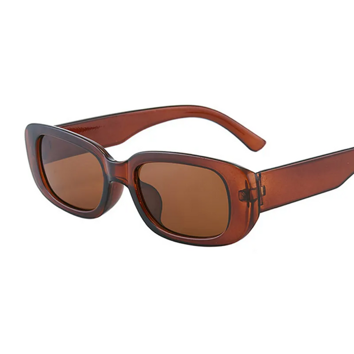 Breathable women’s retro sunglasses – rectangular frame, UV400 protection, for summer outings
