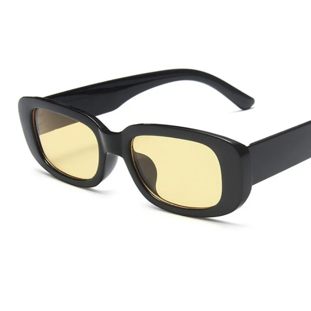 Breathable women’s retro sunglasses – rectangular frame, UV400 protection, for summer outings