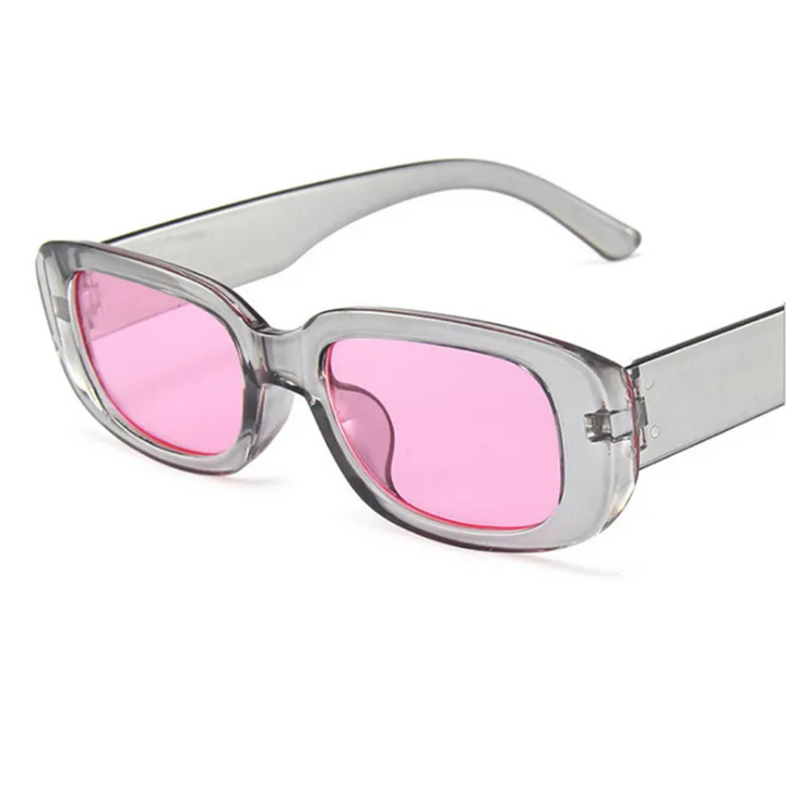 Breathable women’s retro sunglasses – rectangular frame, UV400 protection, for summer outings