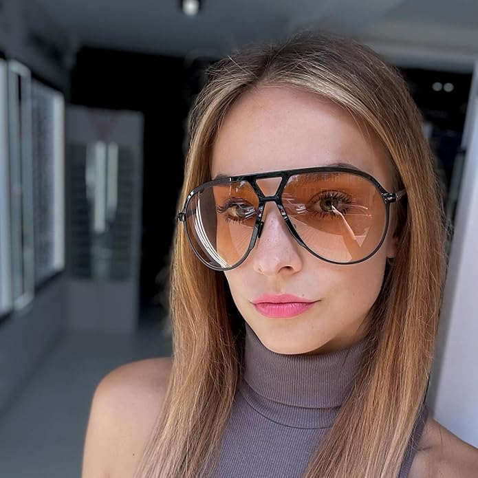 Lightweight unisex aviator sunglasses – oversized square lenses, lightweight frame, for summer 2025
