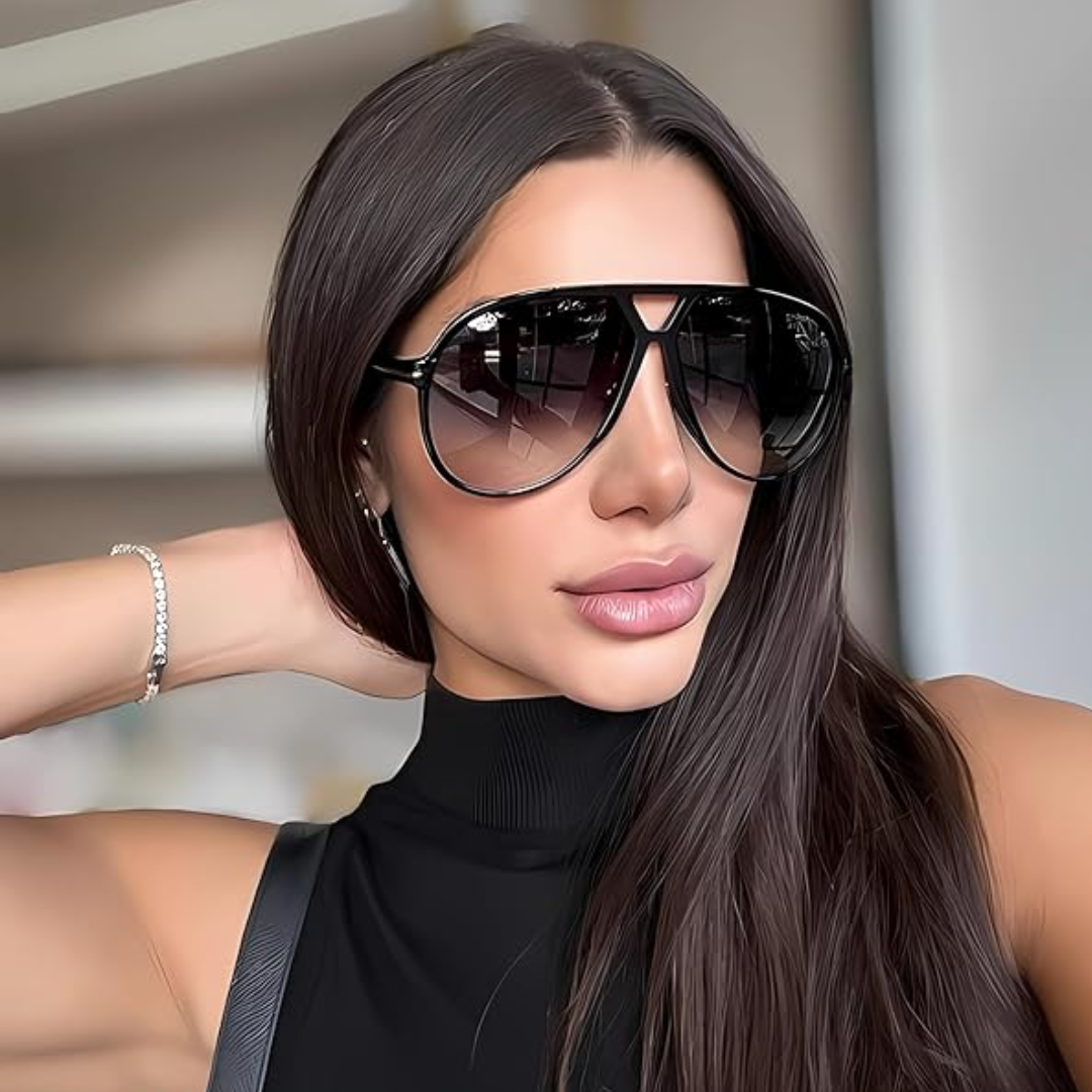 Lightweight unisex aviator sunglasses – oversized square lenses, lightweight frame, for summer 2025