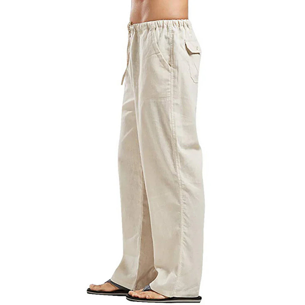Breathable men’s linen pants – relaxed fit, high-quality material, for casual wear