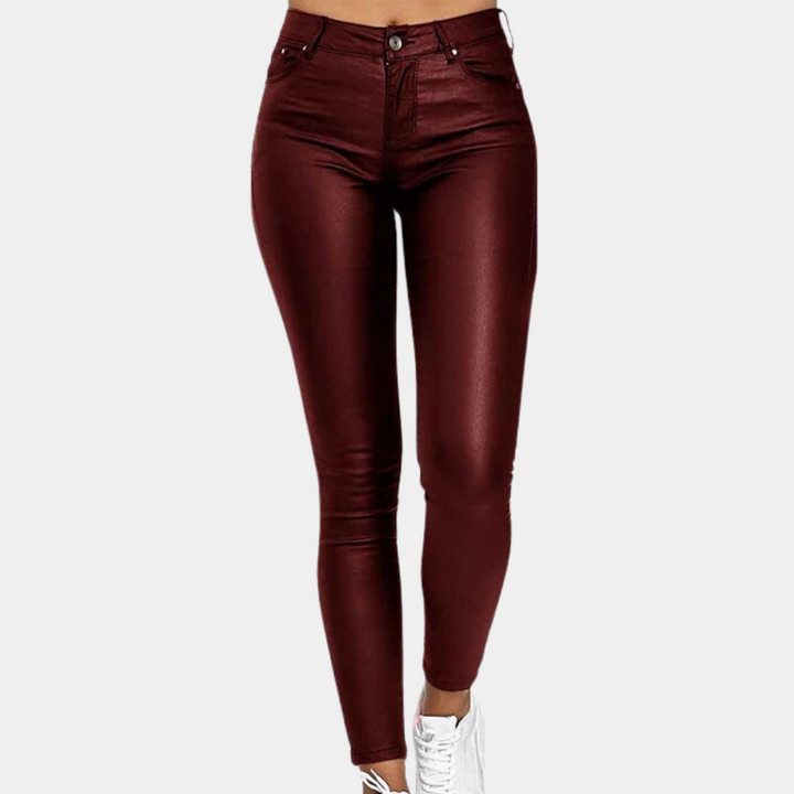 Breathable women’s skinny pants – timeless design, cotton-polyester blend, for summer events