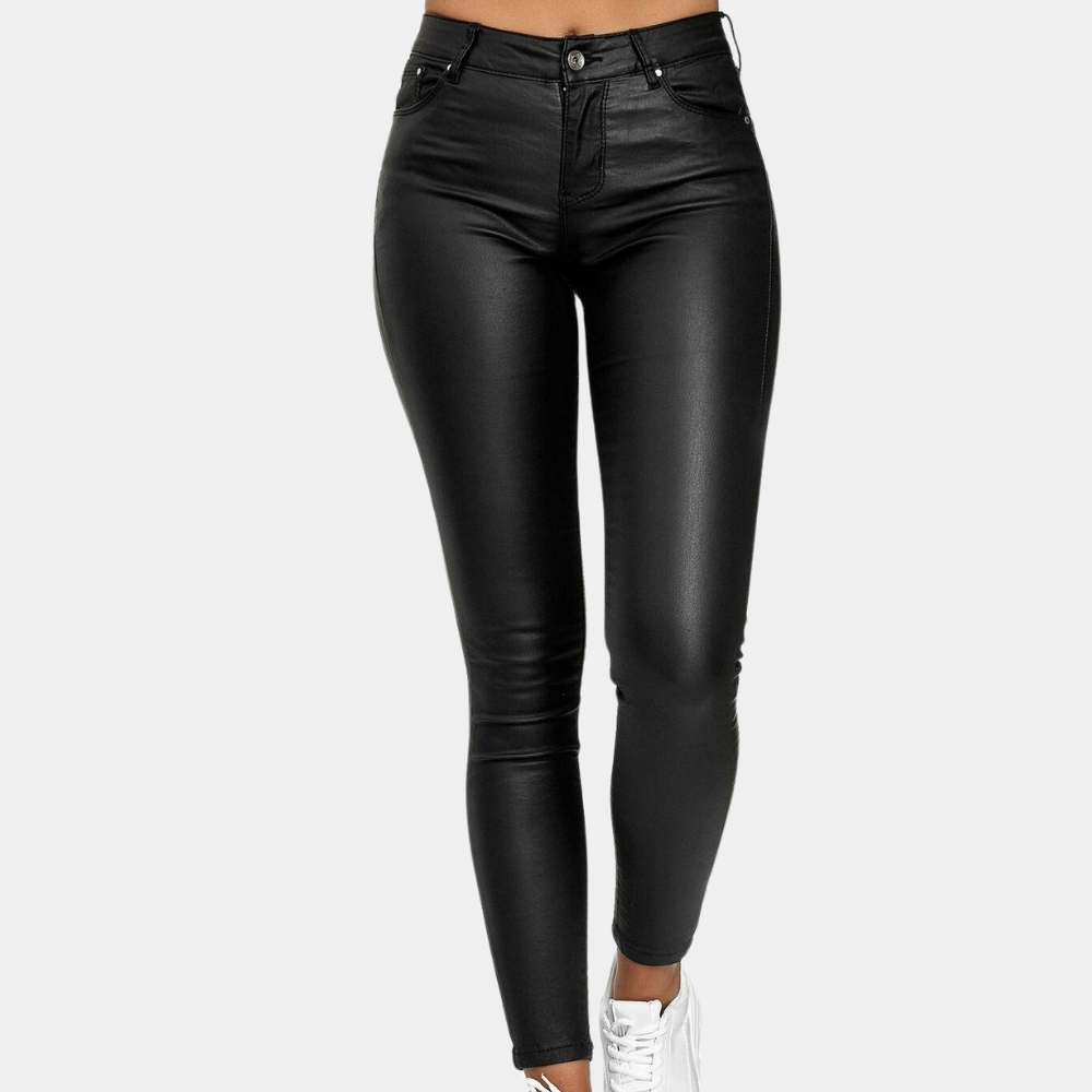 Breathable women’s skinny pants – timeless design, cotton-polyester blend, for summer events