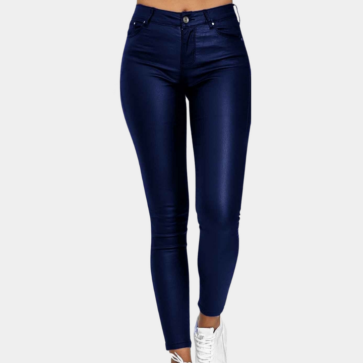 Breathable women’s skinny pants – timeless design, cotton-polyester blend, for summer events
