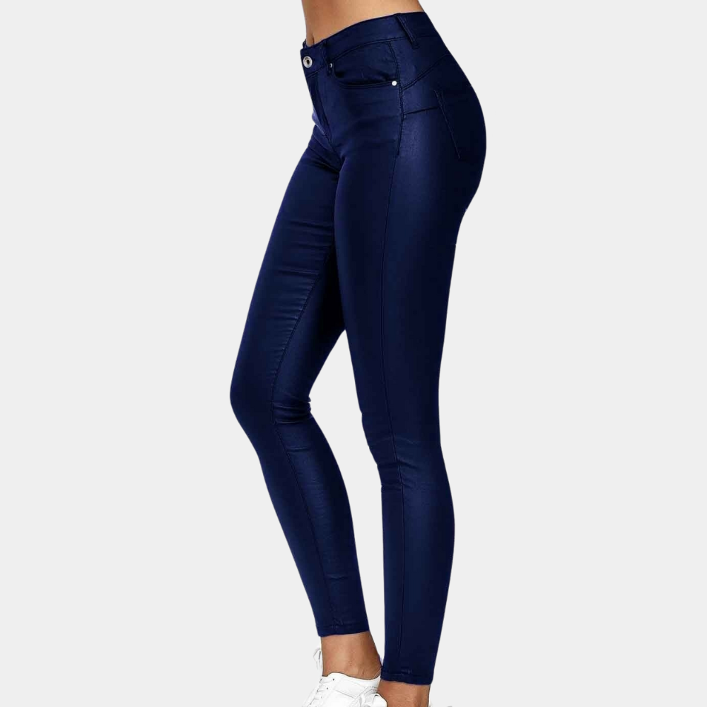 Breathable women’s skinny pants – timeless design, cotton-polyester blend, for summer events