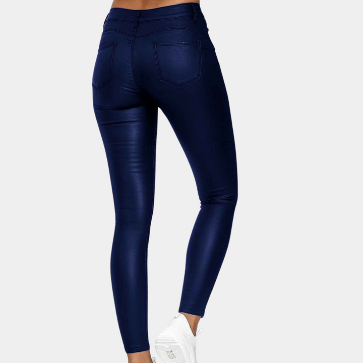Breathable women’s skinny pants – timeless design, cotton-polyester blend, for summer events