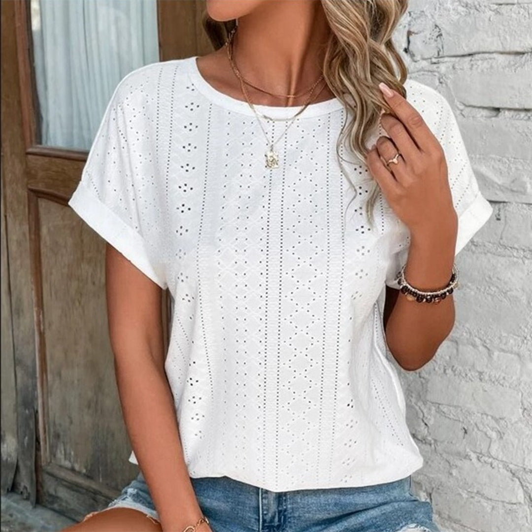 Breathable women’s casual top – relaxed fit, polyester, for everyday wear