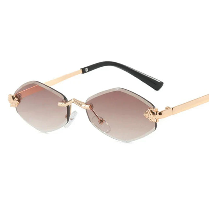 Lightweight women’s polygonal sunglasses – metal frame, vintage-inspired design, for everyday use