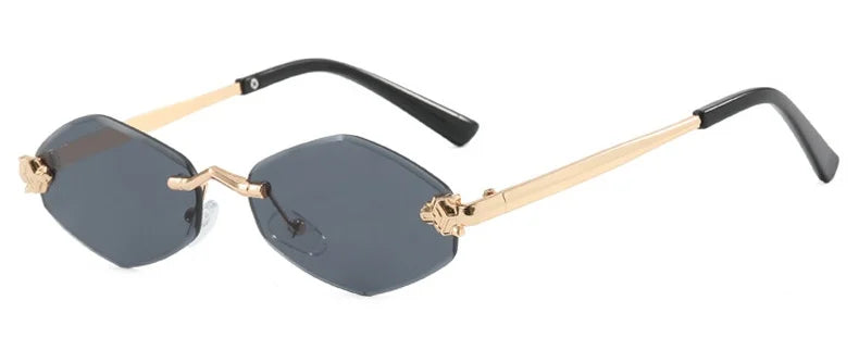 Lightweight women’s polygonal sunglasses – metal frame, vintage-inspired design, for everyday use