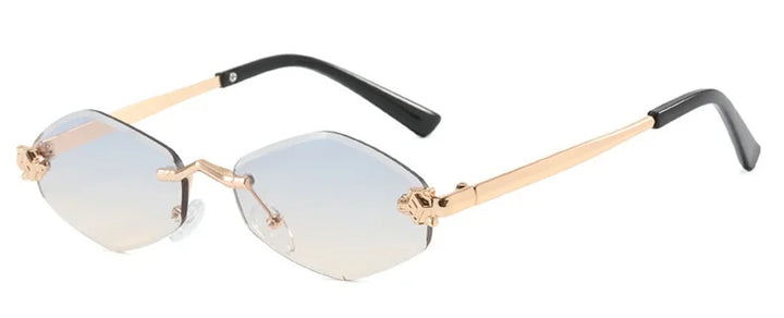 Lightweight women’s polygonal sunglasses – metal frame, vintage-inspired design, for everyday use