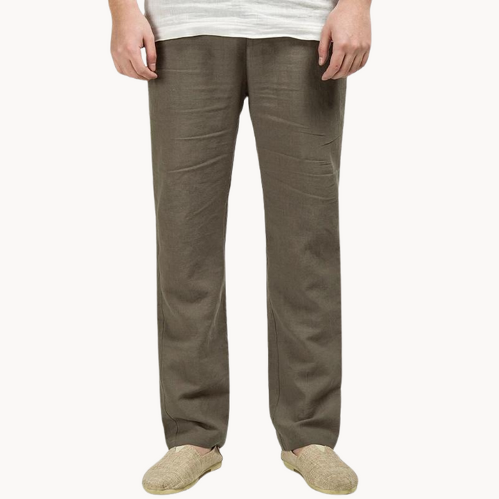 Linen Relaxed Pants for Men and Women, Breathable Flax Cotton Blend, Lightweight Casual and Formal Wear