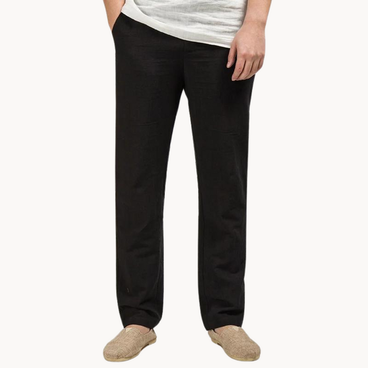 Linen Relaxed Pants for Men and Women, Breathable Flax Cotton Blend, Lightweight Casual and Formal Wear