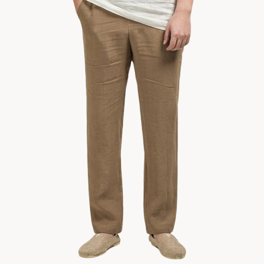 Linen Relaxed Pants for Men and Women, Breathable Flax Cotton Blend, Lightweight Casual and Formal Wear